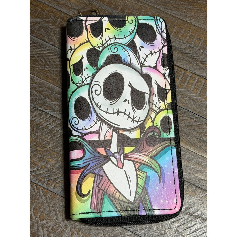 Disney New Jack Skellington Wallet Unisex OS Multicolor Rainbow Zip Around